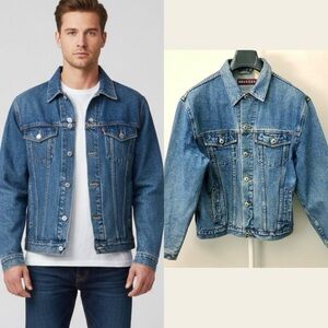 Vintage Nevada Men's Oversized Denim Jacket Size Medium Casual Street Wear Coat.